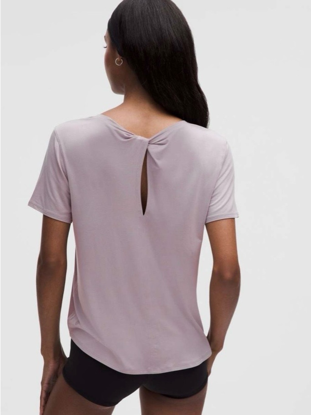 Modal-Silk Twist-Back Short-Sleeve Shirt